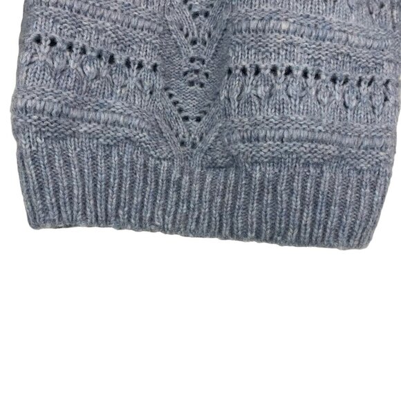 Christina Lehr Baby Alpaca Wool Blend Crew Neck Knitted Sweater Blue Size 1 - Picture 5 of 7